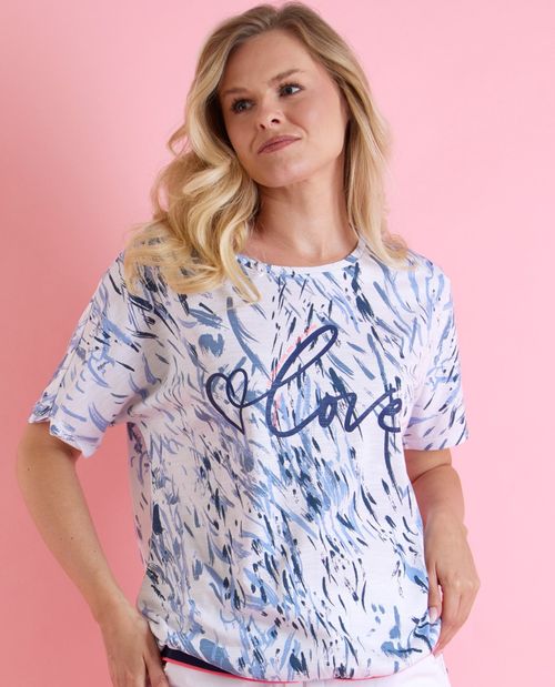 T-Shirt in Blau aus Modalmix