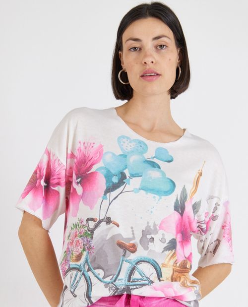 T-Shirt in Pink mit...