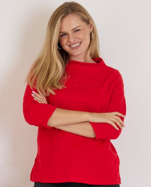 Strukturshirt in Rot mit...