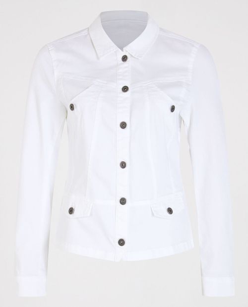 Taillierte Jeansjacke in Weiß