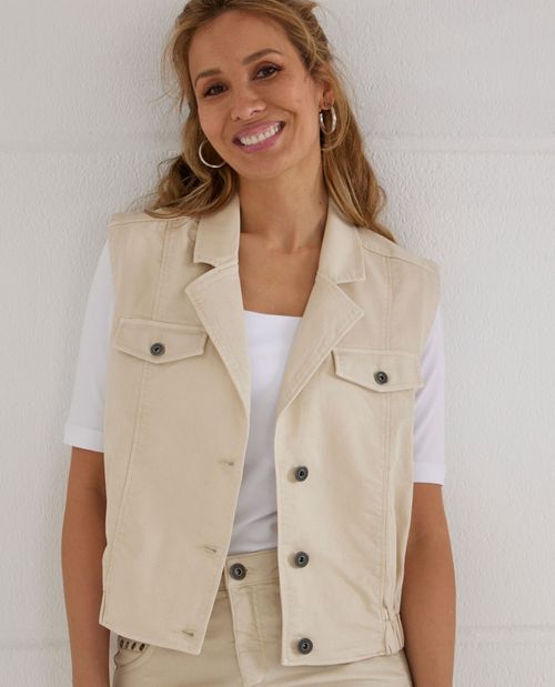 Weste in Beige mit...