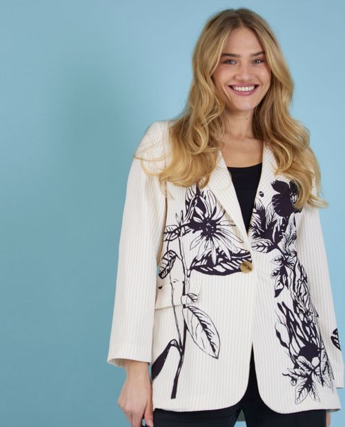 Nadelstreifen Longblazer mit...