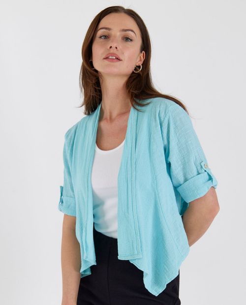 Bolero Jacke in Türkis aus...