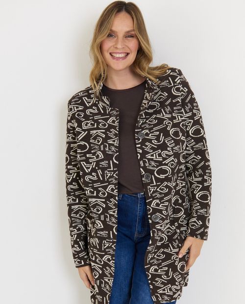 Jacquard Longblazer in Braun