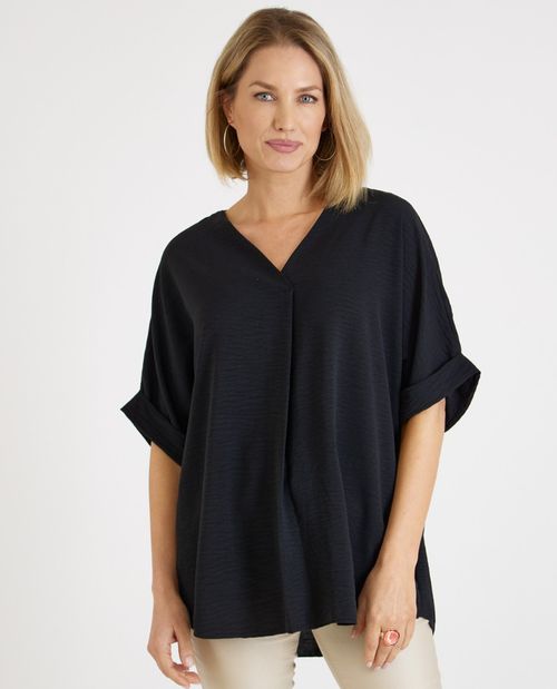 Bluse mit V-Ausschnitt in...