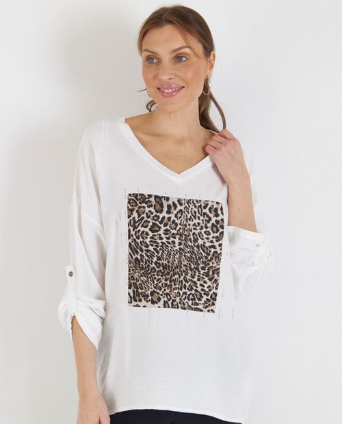 Schlupfbluse mit Animal Motiv