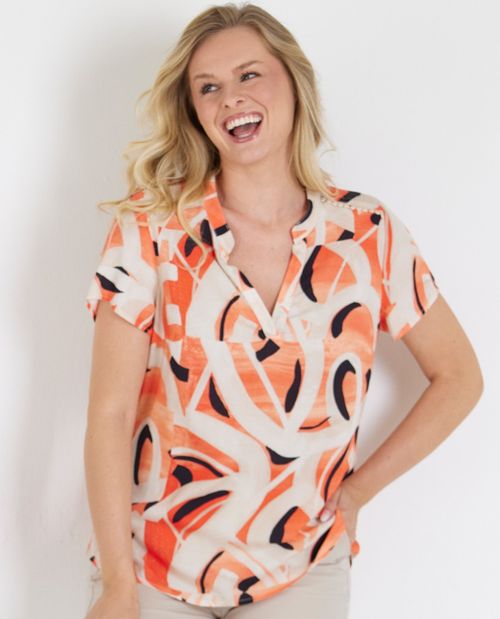 Bluse in Coral aus Viskose