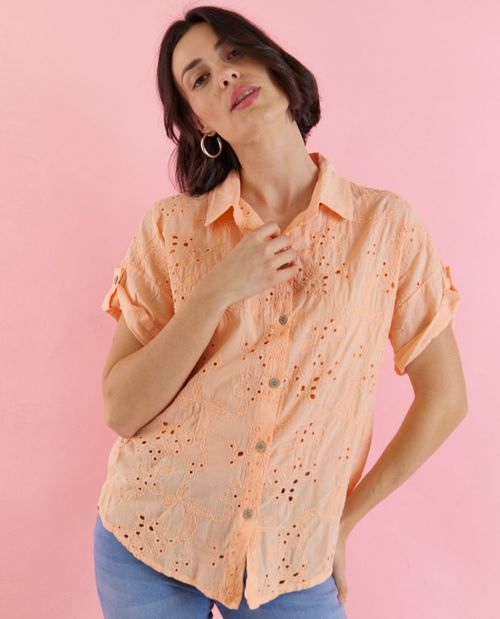 Bluse in Apricot aus...