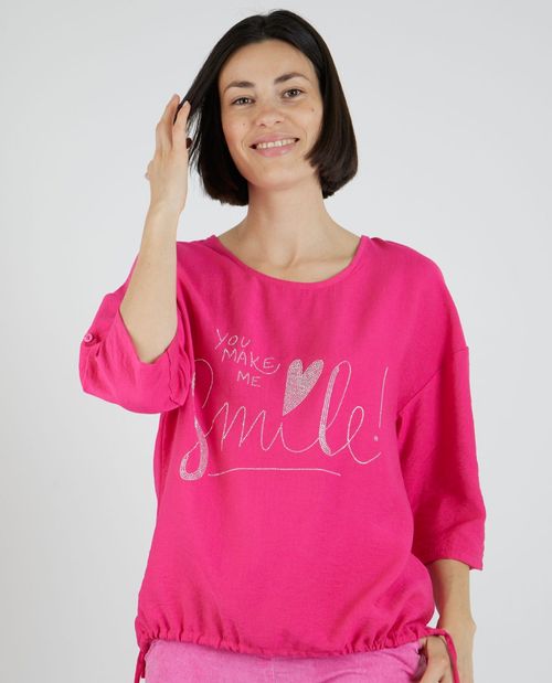 Oversized-Bluse in Pink mit...