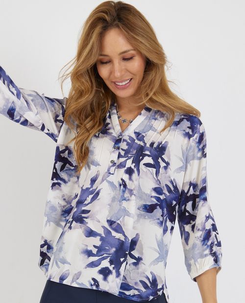 Viskose Bluse mit Biesen