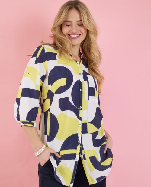 Longbluse in Gelb mit...
