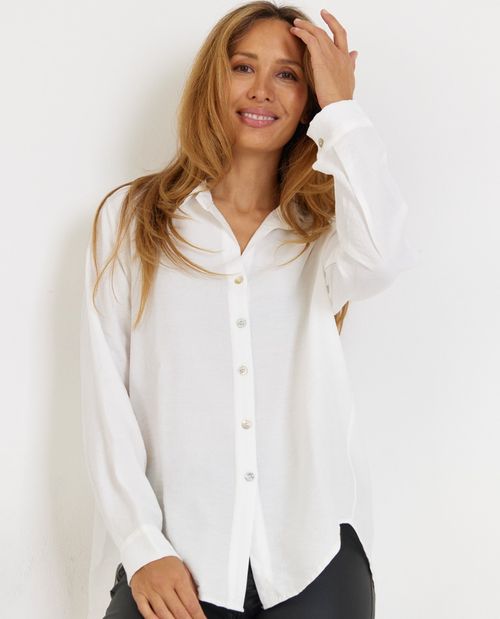 Lässige Hemdkragenbluse in...