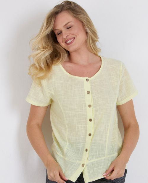 Bluse in Gelb aus Baumwolle...