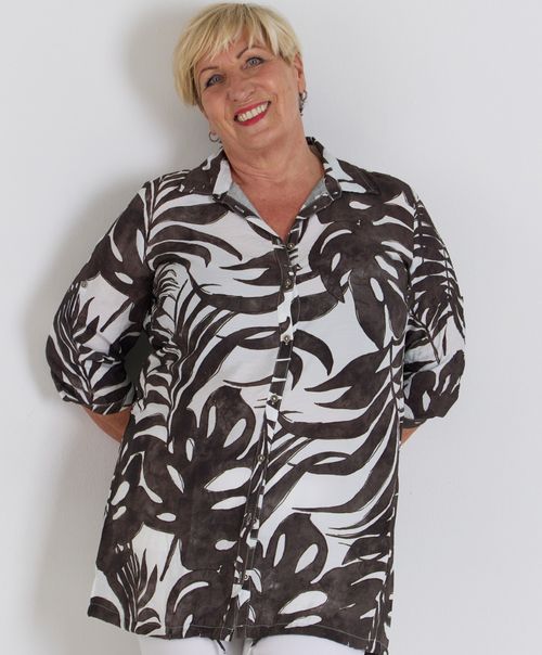 Longbluse in Braun mit...