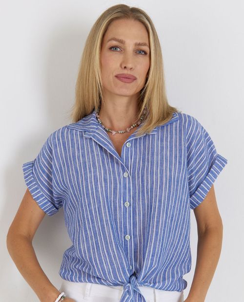 Gestreifte Bluse in Blau mit...