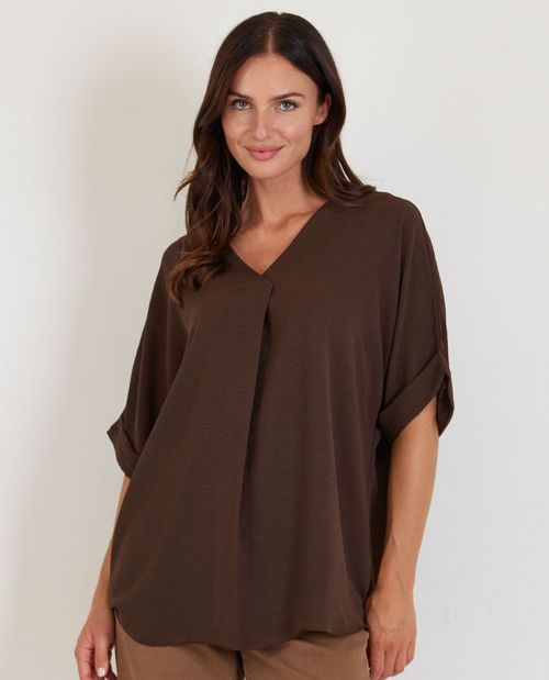 Bluse mit V-Ausschnitt in...