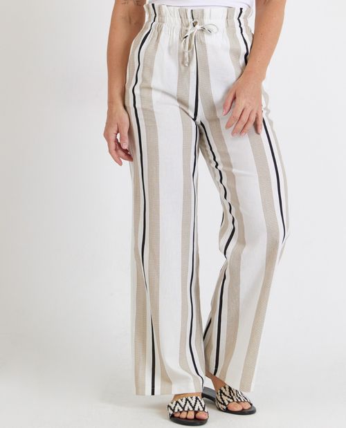 Gestreifte Hose aus Leinenmix