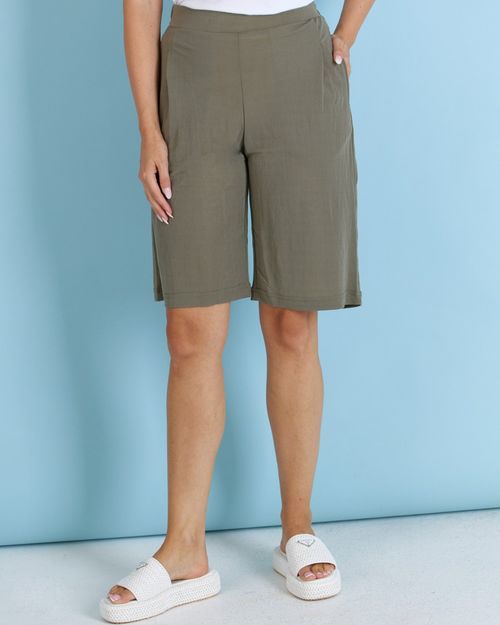 Bermuda in Khaki aus Modalmix