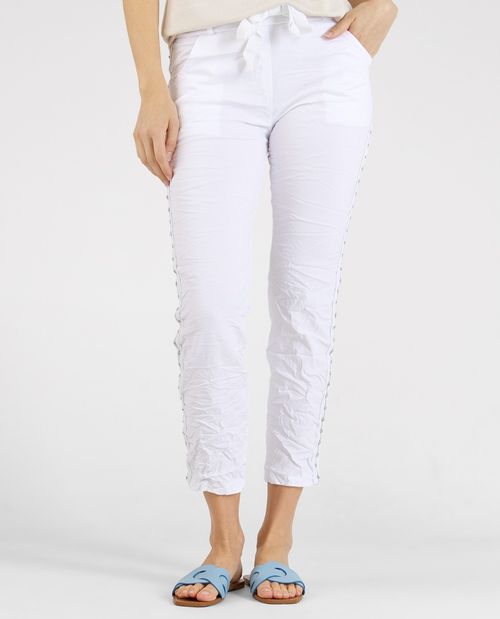 Joggpants in Weiß mit Strass