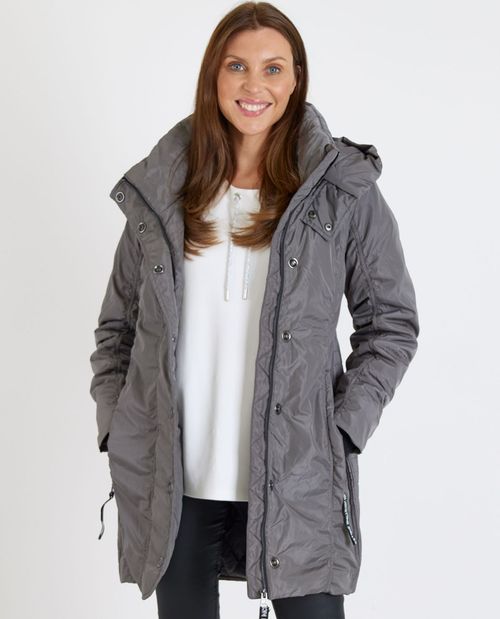 Lange Kapuzen Jacke mit...