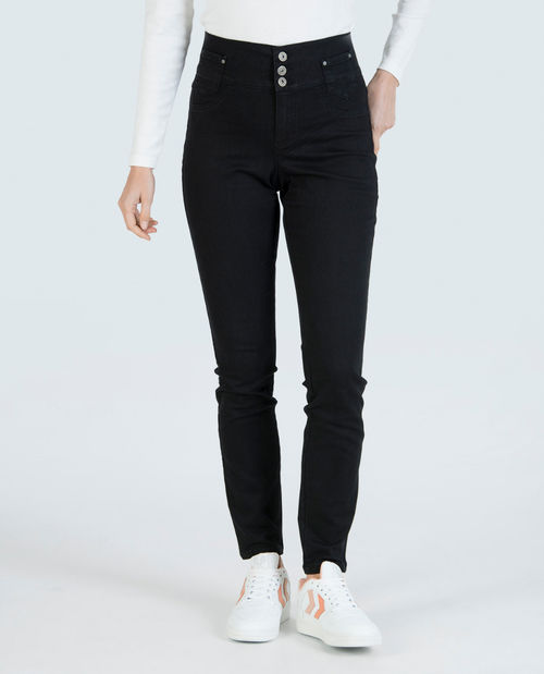 High-Waist Jeans in Schwarz
