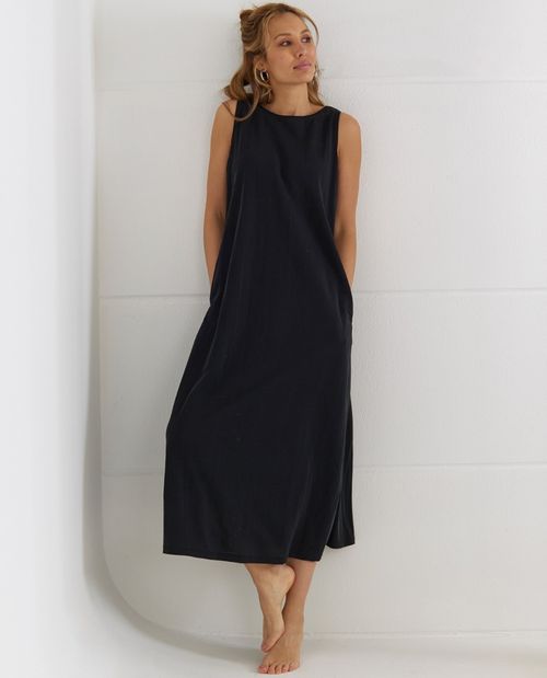Maxikleid in Schwarz aus...
