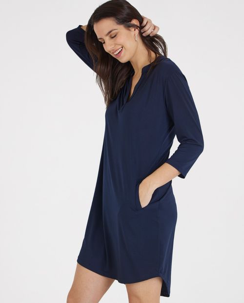Fließendes Tunika Kleid in...