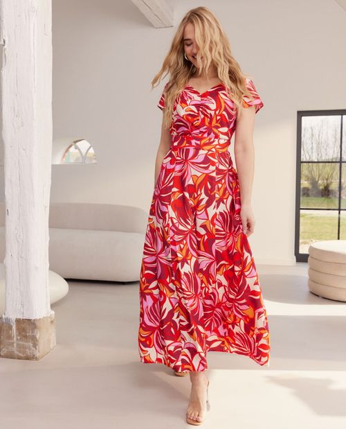 Maxikleid in Rot mit...