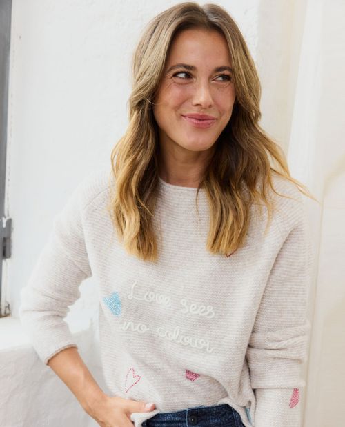 Pullover in Beige mit...