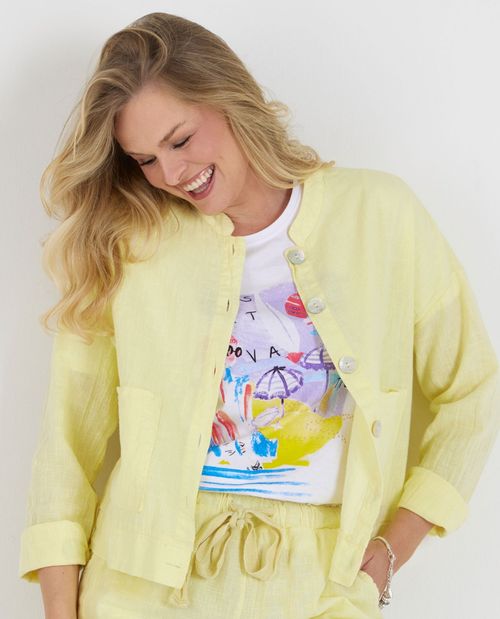 Leinenjacke in Gelb mit...