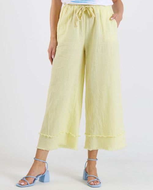 Leinenhose in Gelb - Culotte