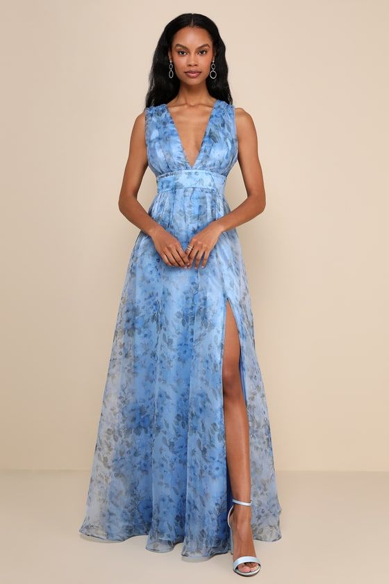 Garden meandering lavender floral print maxi dress deals