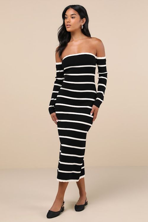 Chicest Side Black Striped...