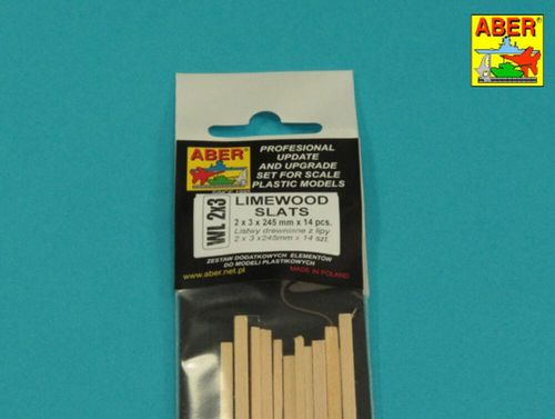 Limewood slats 2 x 3 x 245mm...
