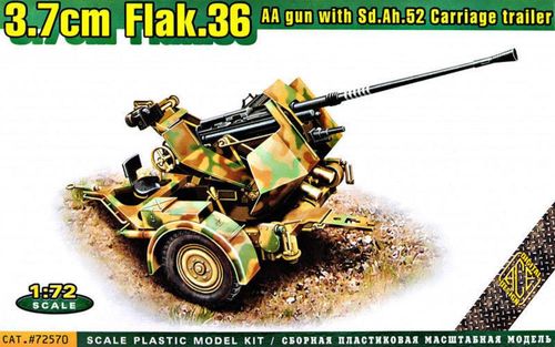 Flak.36A  3.7cm. AA gun with...