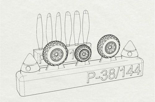 P-38 Wheels -proppelers...
