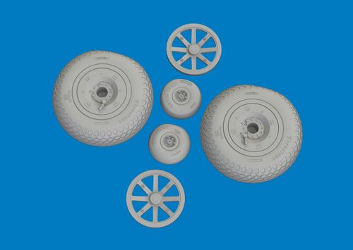 P-40E - Wheels cross tread ...