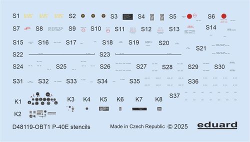 P-40E - Stencils [Eduard]