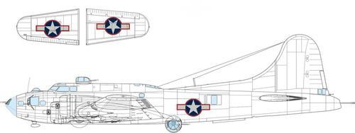 B-17F - US national insignia...
