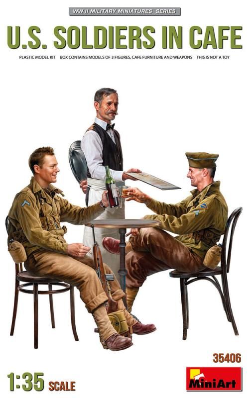 U.S. Soldiers in Cafe