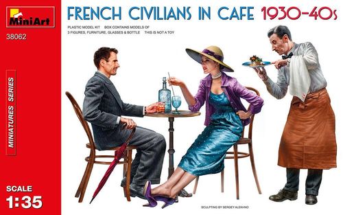French Civilians in Cafe...
