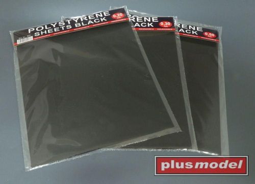 Polystyrene sheets black 0,2...