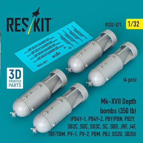 Mk-XVII Depth bombs (350 lb)...