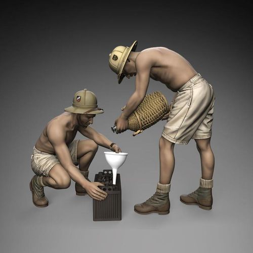 German DAK soldiers battery...