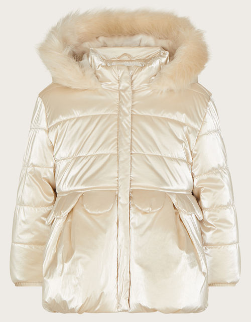 Baby Petal Peplum Padded Coat...