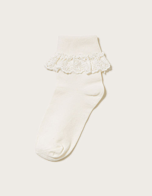 Olivia Bow Lace Socks Ivory