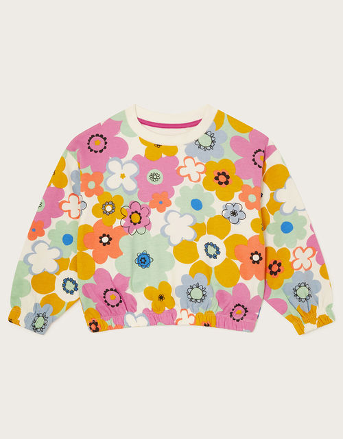 Retro Floral Sweatshirt Multi