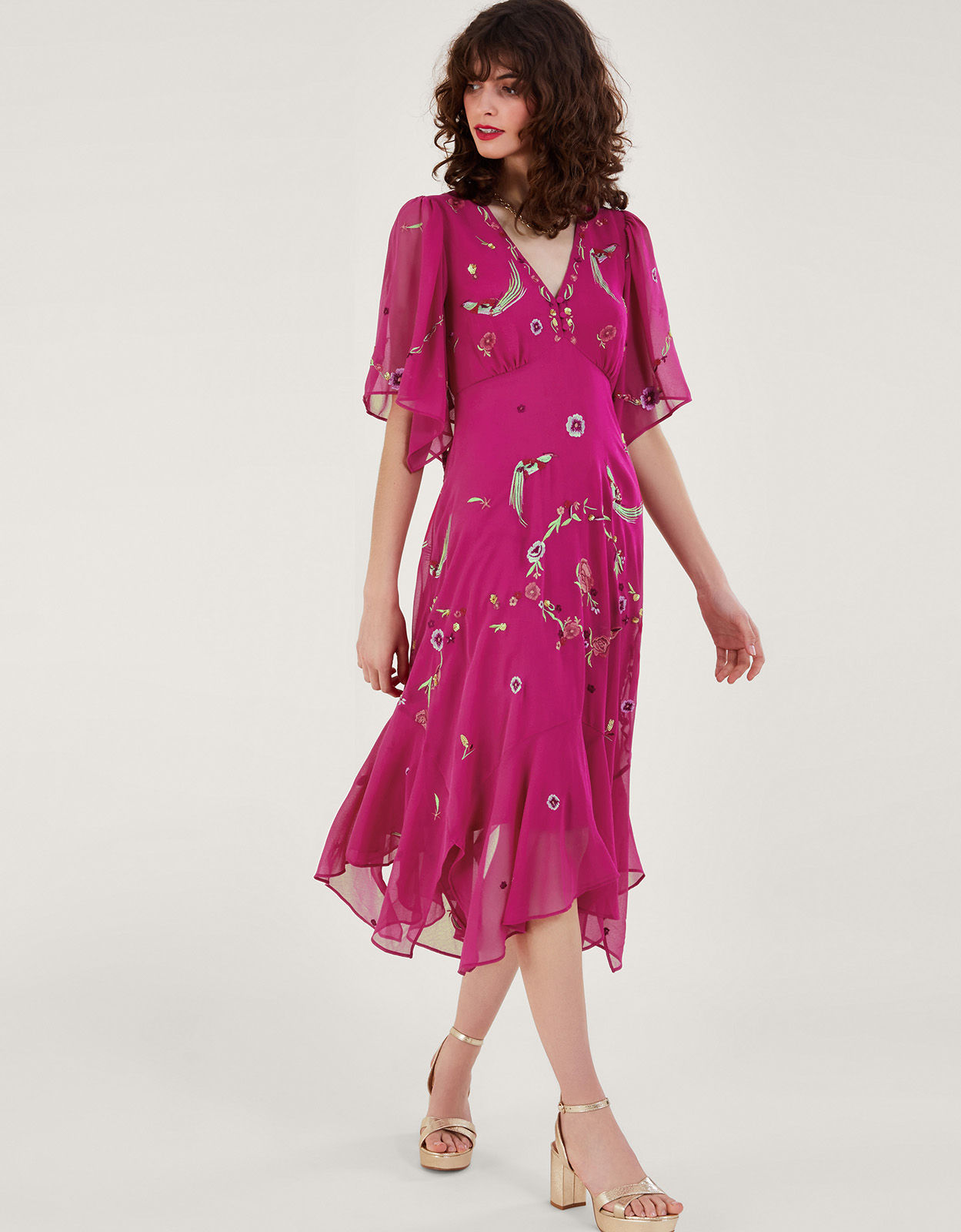 Holly hanky on sale hem midi dress