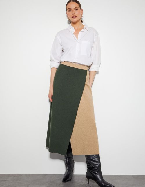 Nellie Two-Tone Knit Skirt...
