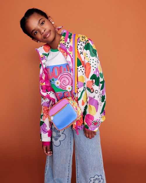 Retro Print Windbreaker Multi